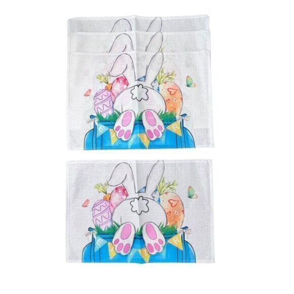 Easter Bunny Truck Table Placemats Set Of 4 NEW Farmhouse Easter‎ Eggs Spring - Picture 1 of 6
